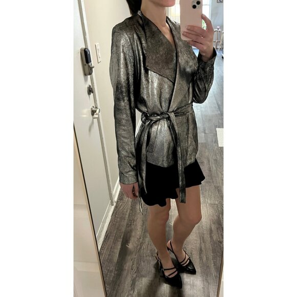 Donna Karan Women's Belted Metallic Jacket - Picture 16 of 16